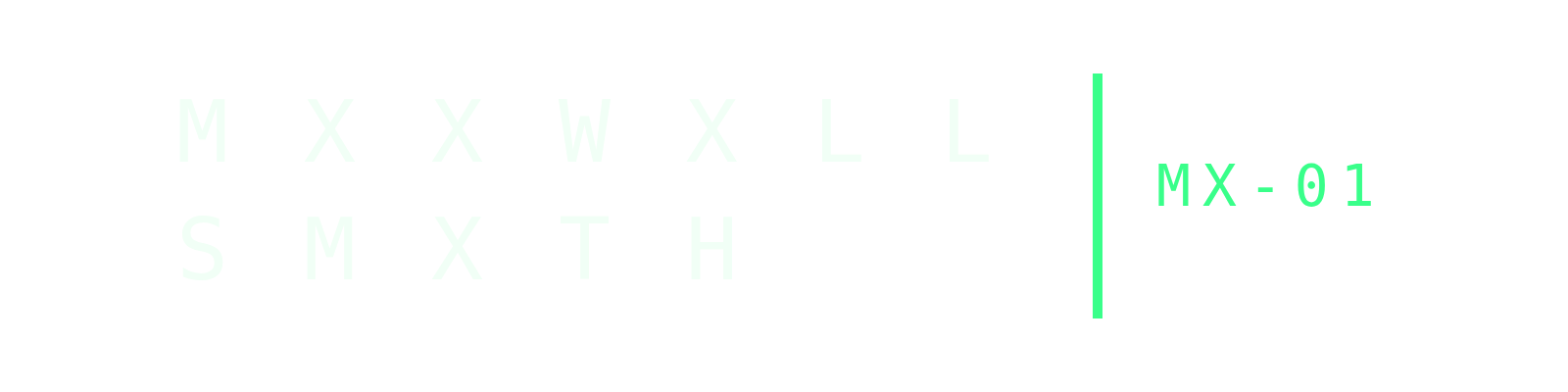 Stacked mxxwxll smxth wordmark
